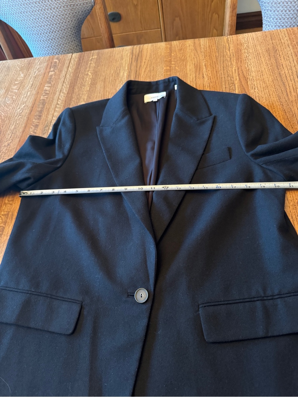 Vince Black Fine Suiting Wool Blend Single-Button Blazer Jacket - Size 12 - Picture 10 of 11